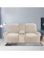 2 Seater Recline Chair Sofa Cover Velvet Stretch Recliner Loveseat Sofa Cover with Center Console Sofa Slipcover