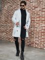 Manfinity Homme Men's Plus Size Double Breasted Belted Trench Coat Jacket