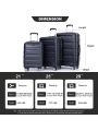 3 Piece Luggage Sets,PC Lightweight & Durable Expandable Suitcase with Two Hooks,Halloween Double Spinner Wheels,TSA Lock,(21/25/29)