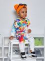 SHEIN Baby Boy Splash Ink Print Pullover & Sweatpants