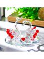 40th Wedding Anniversary Romantic Gifts for Couples Parents, 40 Years of Marriage Crystal Red Swan Figurine Decorations, Happy 40th Anniversary Ruby Present for Wife