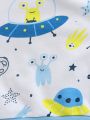 SHEIN Baby Boys' Cartoon Printed Round Neck Sweatshirt 2pcs/Set