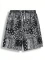 SHEIN Teen Boy's Casual Loose Paisley Print Shorts For Summer