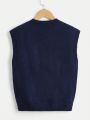 SHEIN Kids EVRYDAY Boys' (big) V-neck Twist Knit Sweater Vest, Casual