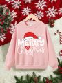 Girls' Casual Printed Long Sleeve Crewneck Sweatshirt Suitable For Autumn And Winter