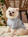 Reh Arte 1pc Gray Crown & Cute Pet Printed Warm Pet Hoodless Sweatshirt