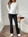 SHEIN Maternity Casual Flared Jeans With Adjustable Waist