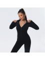 1 pair of seamless One-piece shapewear,long sleeve front opening zipper