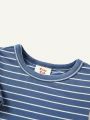 Cozy Cub Baby Boy Striped Round Neck Short Sleeve Top And Casual Shorts 2pcs/Set