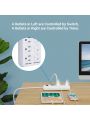 DEWENWILS 8-Outlet Power Strip with Timer (4 Timed/ 4 Always On), Digital Timer Outlet for Reptile Light, Turtle Grow Light Indoor Bearded Dragon Tank Accessory Aquarium, 6ft SJT Cord, 15A UL Listed