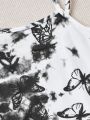 SHEIN Kids EVRYDAY Girls Butterfly Print Cami Romper