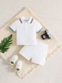 Infant Comfortable Casual Ribbed Collar Outfit Set