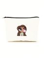 Tay Mills Cartoon Girl Printed Multi-functional Storage Bag, Cosmetic Bag, Toiletry Bag