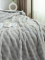 1pc Solid Color Imitation Jacquard Three-dimensional Bubble Mink, Skin-friendly, Comfortable And Warm, Suitable For Bed Blankets And Sofa Blankets For Children And Adults