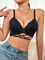 Women's Lace Splicing Hollow Out Bra With Underwire
