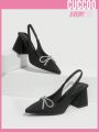 Cuccoo Everyday Collection Women Shoes Valentine Day Fashion Point Toe Elegant Black Versatile High Heel Shoes