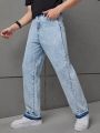 SHEIN Teen Boy's Washed Casual Fashionable Jeans