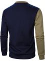 Manfinity Homme Men'S Zipper Pocket And Sleeve Colorblock Sweatshirt