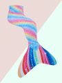Teen Girls' 3pcs Ombre Printed Mermaid Tail Bikini Set