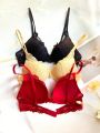3pcs/Set Lace Bra With Steel Ring Lingerie