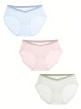 3pcs Solid Color Semi-Transparent Maternity Bikini