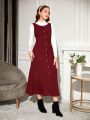Teenage Girls' Casual & Elegant Urban Simple Corduroy Overall Dress