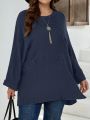 EMERY ROSE Plus Size Women's Oversized Long Sleeve Sweater