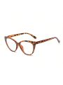 1pair Women's Brown Leopard Print Cat Eye Blue Light Blocking Glasses Suitable For Daily Use