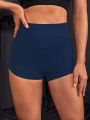 Yoga Basic Ladies' Solid Color Pleated Athletic Shorts
