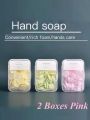 2boxes Portable Disposable Soap Sheets For Outdoor Travel, Hand Washing Antibacterial Soap Paper, Flower Petal Hand Washing Tablets With Long-lasting Fragrance Beach Vacation Essentials
