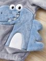 Toddler Boys Cartoon Embroidery Flannel Top & Pants