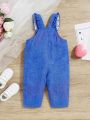 SHEIN Baby Girls' Casual Cute Jean Pattern Overalls Jumpsuit
