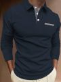 Men's Slim Fit Patchwork Polo Shirt