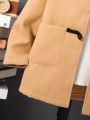 SHEIN Boys' Fashionable Casual Woolen Coat