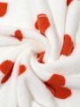 Coral Fleece Soft & Comfortable Absorbent Non-shedding Quick-drying Red Heart-shaped Pattern