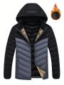 Manfinity Homme Men Colorblock Thermal Lined Hooded Puffer Coat