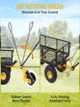 Steel Garden Carts, 500 Lbs Outdoor Utility Yard Wagon, Heavy Duty Metal Mesh Garden Wagon with Removable Sides & 180°Rotating Handle & 10in Wheels, Black (500lbs) Perfect for Garden, Farm, Yard