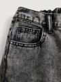SHEIN Teen Girls Flap Pocket Side Cargo Jeans