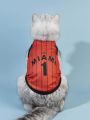 PETSIN Miami Jersey Style Red Striped Pet Vest, 1pc