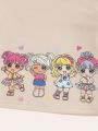 SHEIN Baby Girls' Cartoon Character Print Long Sleeve Turtleneck Top