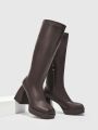 Cuccoo Everyday Collection Square Toe Platform Chunky Heeled Classic Boots