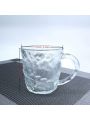 Nordic Style Transparent Glass Cup Glacier Drinking Cup Household Drinking Glass For Hot And Cold Drinks With Frosted Handle For Women