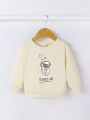 Baby Girl Coffee & Letter Graphic Sweatshirt