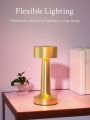 Teckwe Table Lamp,Decorative Lights,Touch Control Retro Metallic Table Lamp With 3 Color Temperature & Rechargeable Suitable For Bedroom Room Decoration On Various Desktops