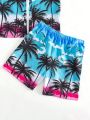 Teenage Boys' Tropical Printed Swimwear Set