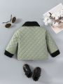 Thickened Stylish Black Jacket For Infant And Toddler Boys, Warm And Windproof, Fall And Winter