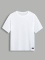 SHEIN Teen Boy's Casual Texture Fabric White & Green & Khaki Short Sleeve T-Shirt And Top 3pcs Outfit Set