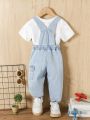 Infant Boy'S Casual Cute Denim Overall Shorts