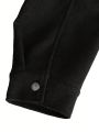 Men Flap Pocket Button Front Overcoat