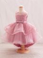 Little Girls' Embroidery Tulle Formal Dress